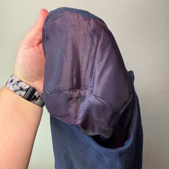 Charter Club Women's Vintage Back Button Tweed Dress Navy Blue Size 14 - Picture 8 of 8